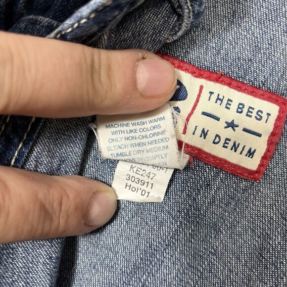 Y2K 2001 Old Navy Denim Overalls Carpenter Straight Leg Size Medium Women's - Picture 10 of 13